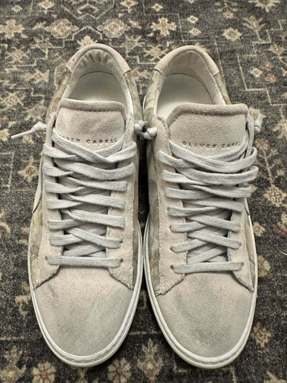 Oliver Cabell Women’s Suede Low-Top Sneakers in Light Gray